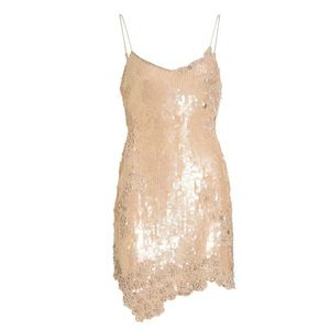 LOVESHACKFANCY NWT Meline Metallic Mini Dress Sz 12